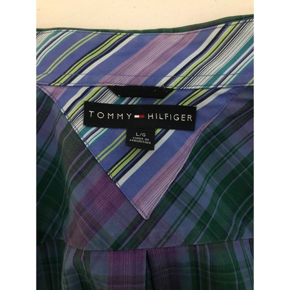 Vintage Tommy Hilfiger Mens L Plaid Dress Shirt *3 - Picture 5 of 5